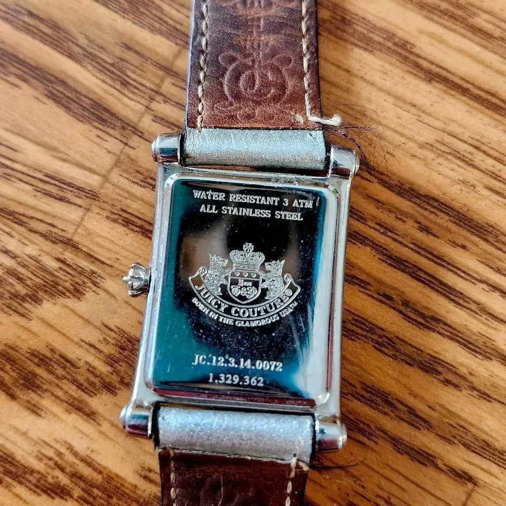 JUICY COUTURE G&P Silver And Leather Ladies Watch VINTAGE INSPIRED
